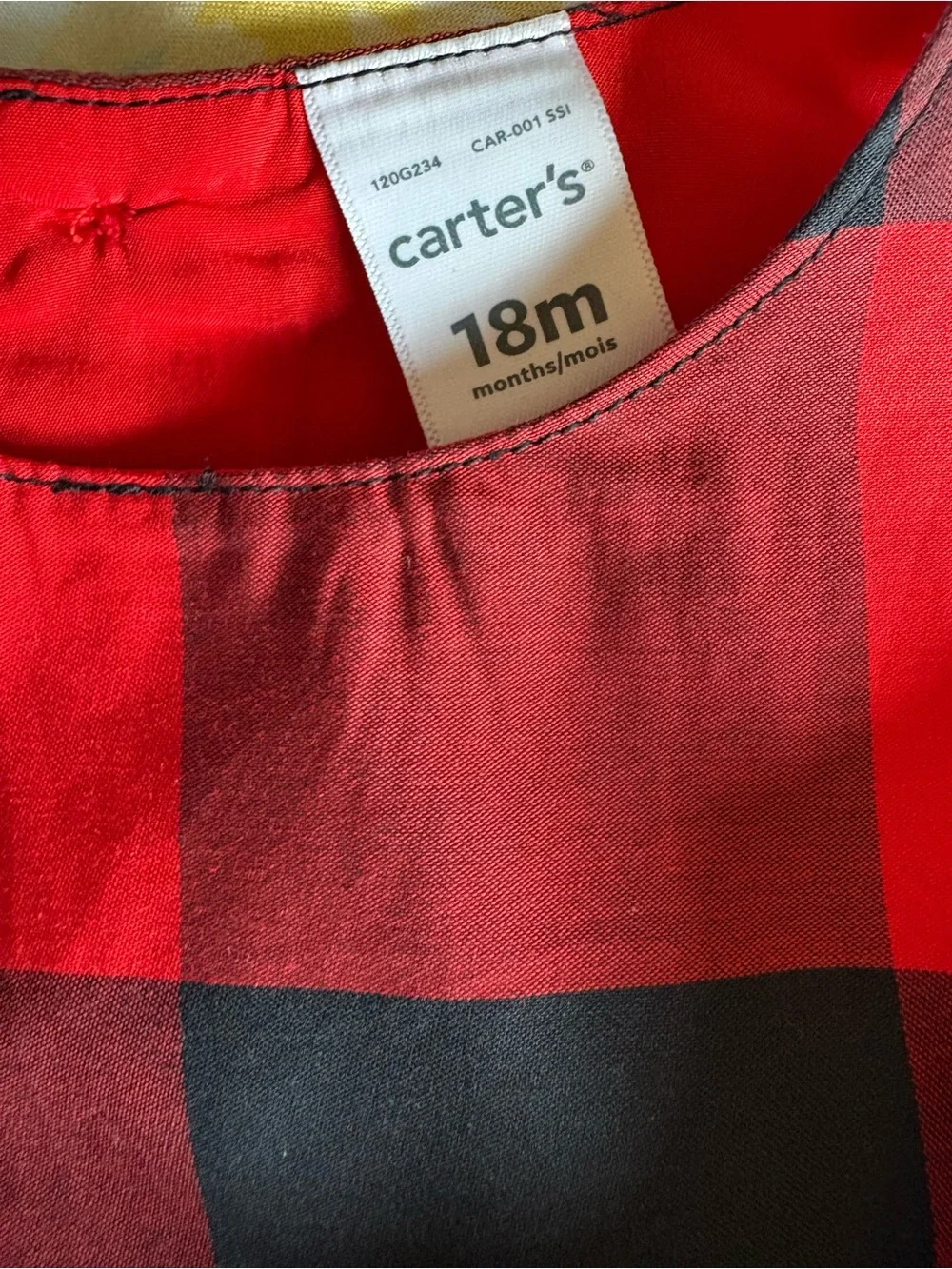 Carter's Red & Black Buffalo Plaid Sleeveless Dress